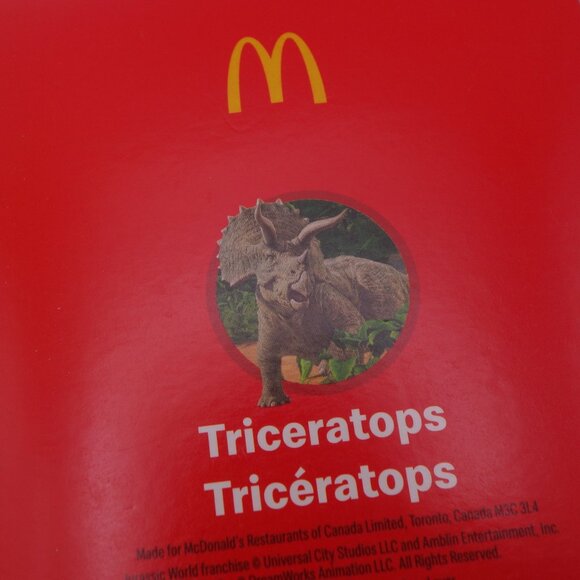 McDonald's 2022 Jurassic World Triceratops Toy Never Opened - Picture 8 of 13